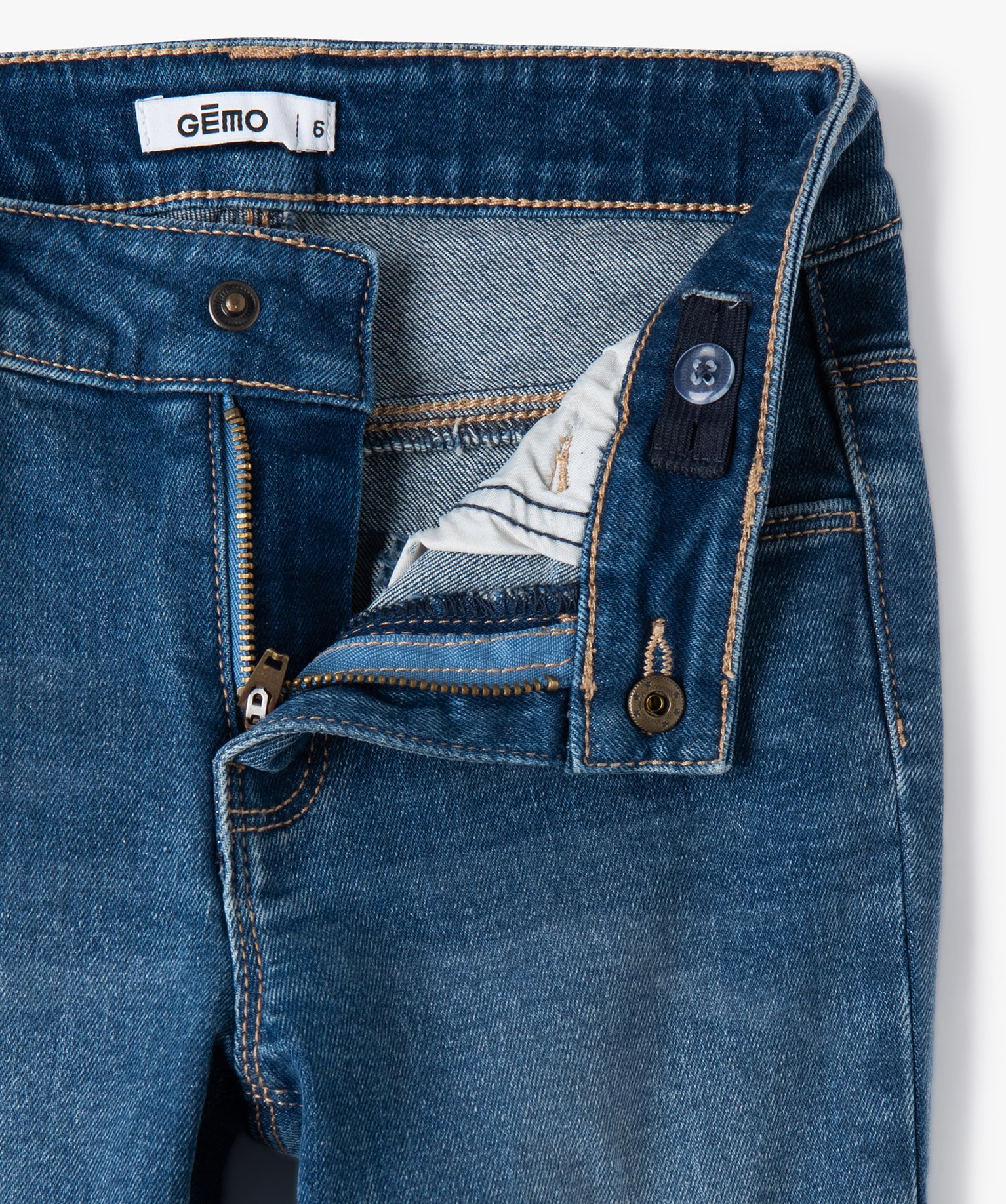 Jean fille coupe Regular extensible stone | GEMO