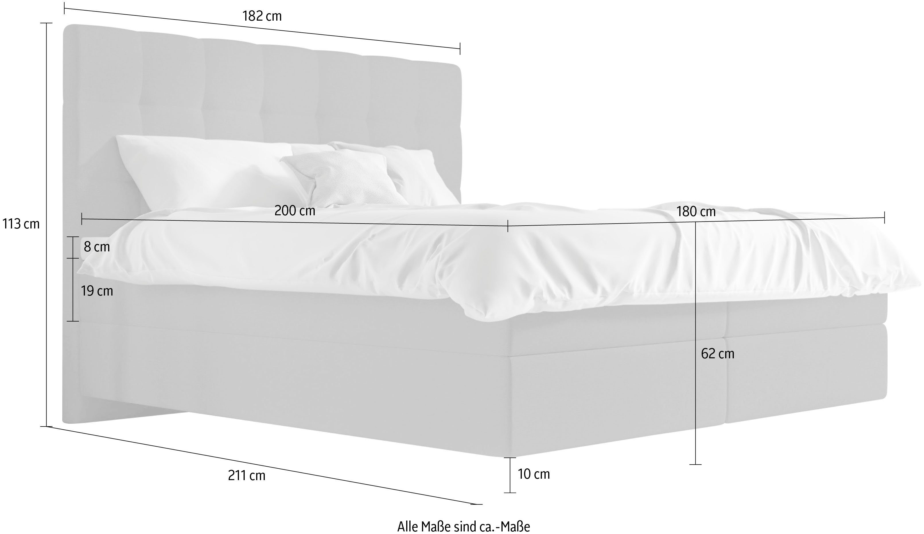 Schlaraffia Boxspringbett Aida, mit GELTEX® Next Topper und 7-Zonen-Tonnentaschen-Federkernmatratze