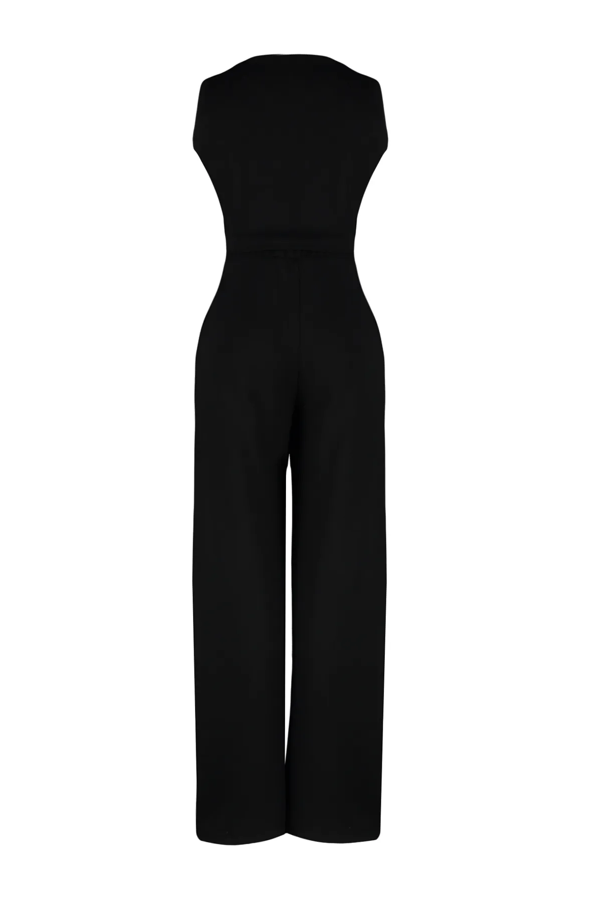 Trendyol Collection  Schwarzes, ärmelloses Crop-Top, entspannte Passform, gestricktes Oberteil und Unterteil, Set TWOSS24AU00121