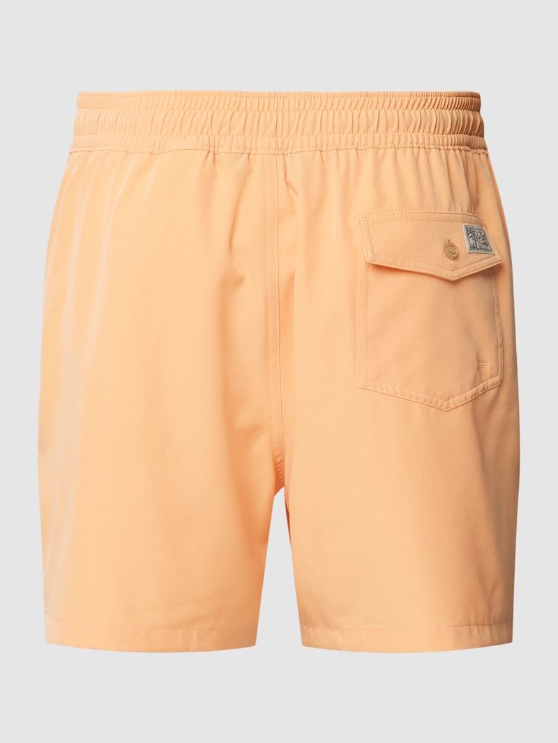 Badehose mit Label-Stitching in apricot