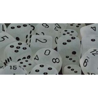 Frosted Clear-Black 7-Würfel Set (Signature)