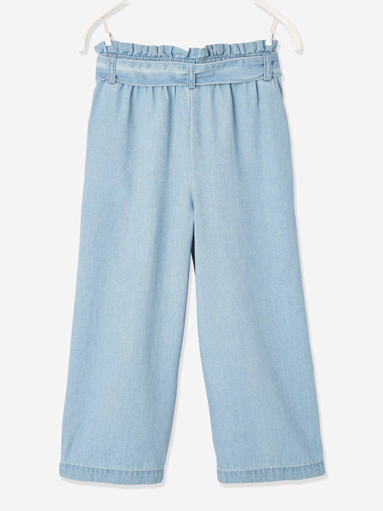Vertbaudet Mädchen Paperbag-Jeans, 3/4-Bein - double stone