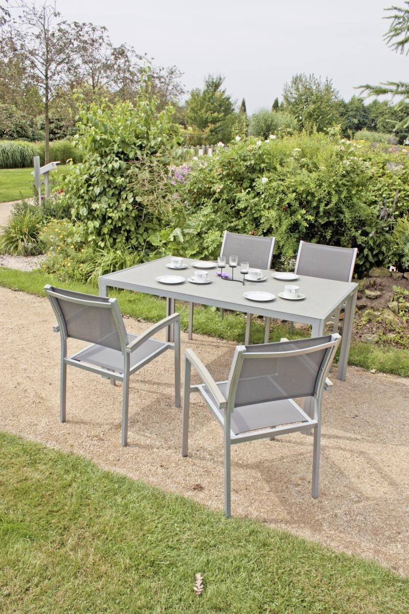 Garden Pleasure Harms Gruppe Grace 7tlg. / 1x Tisch / 6x Stapelstuhl