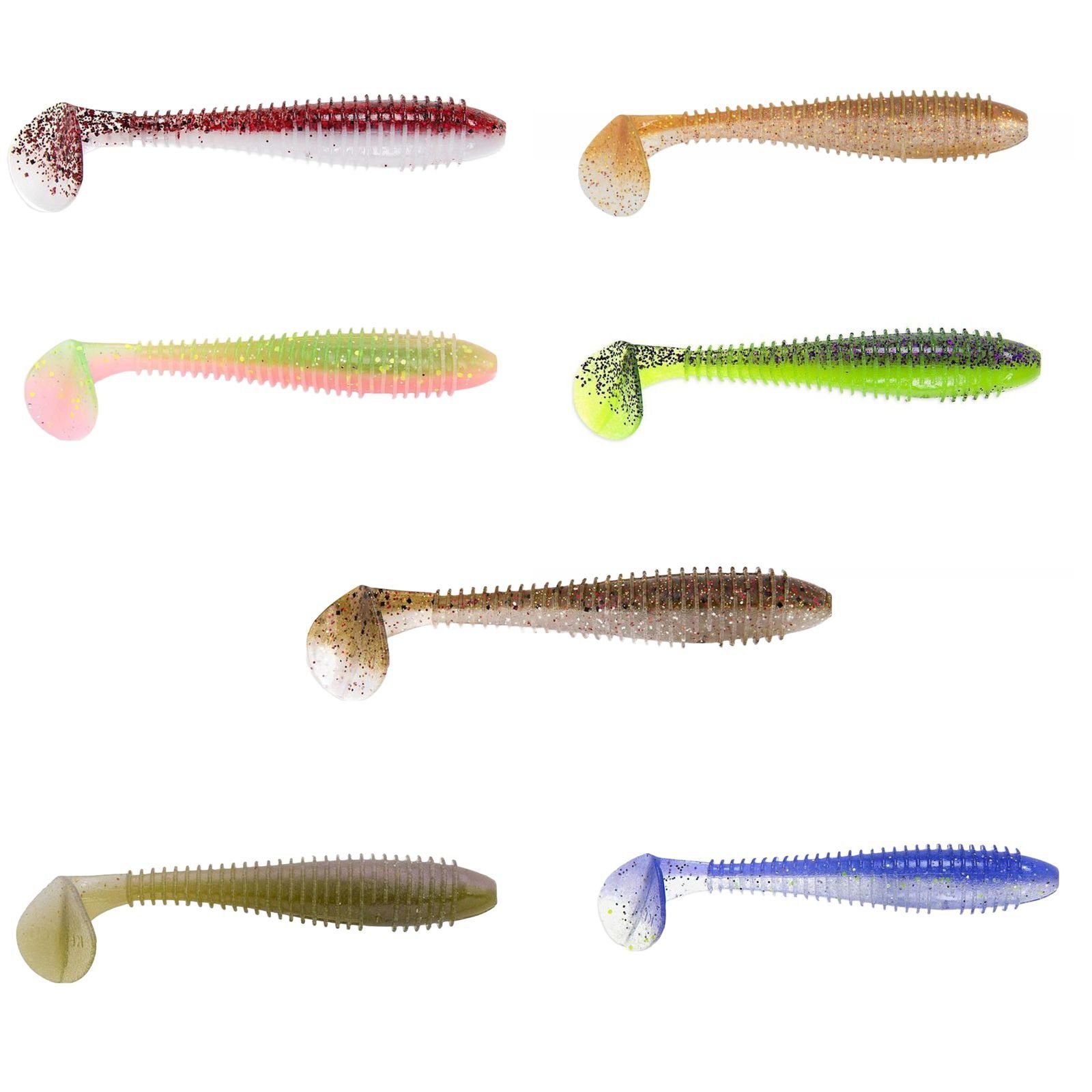Gambler Lures Kunstköder, Keitech - BA Edition - FAT Swing Impact 7,0cm Purple Chartreuse 7Stk.