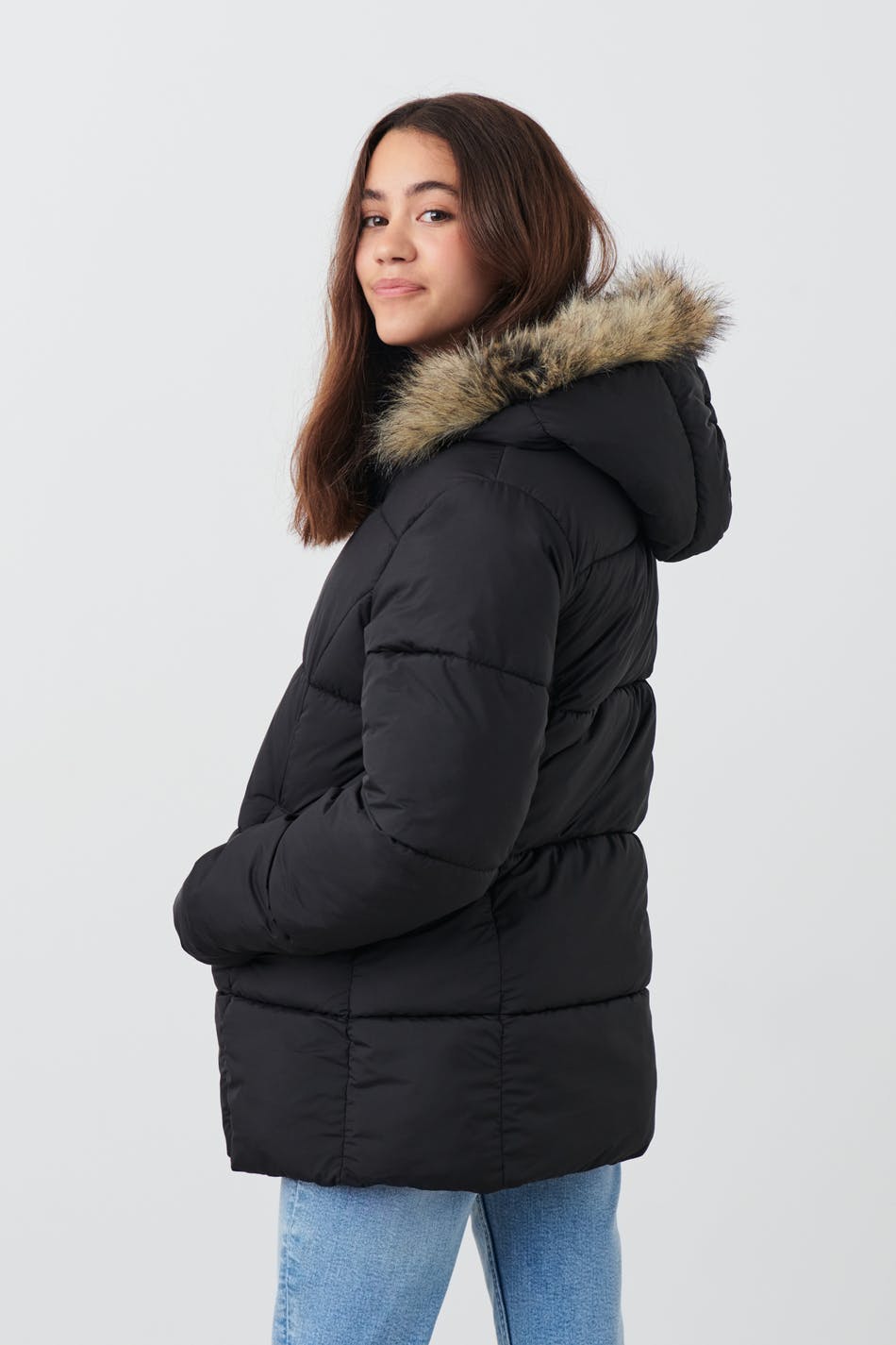 Y fur puffer jacket