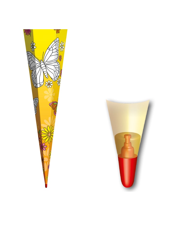 ROTH Scribble-Schultüte Schmetterling 85 cm, zum Ausmalen in Bunt günstig kaufen onesize