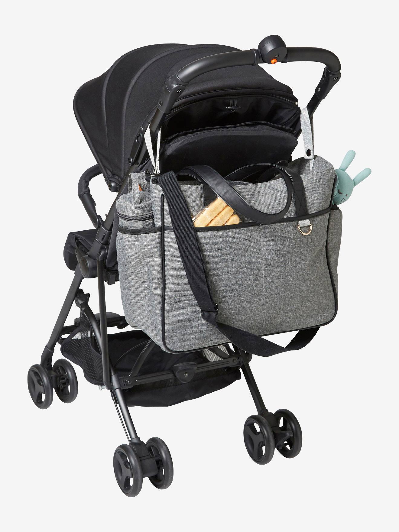 Sac à langer City vertbaudet gris chiné