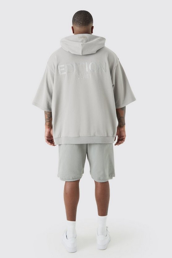 Plus kurzärmliger Oversize Hoodie