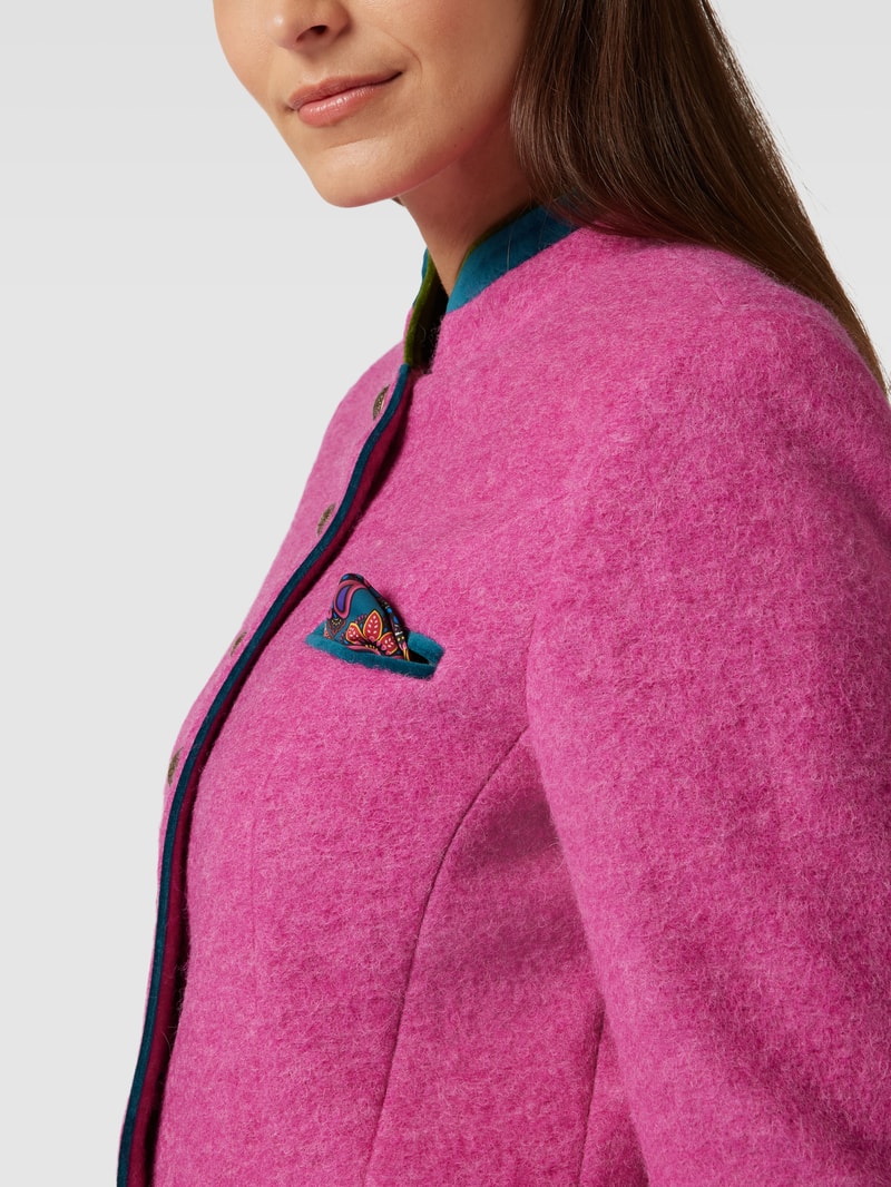 Blazer mit Stehkragen in pink