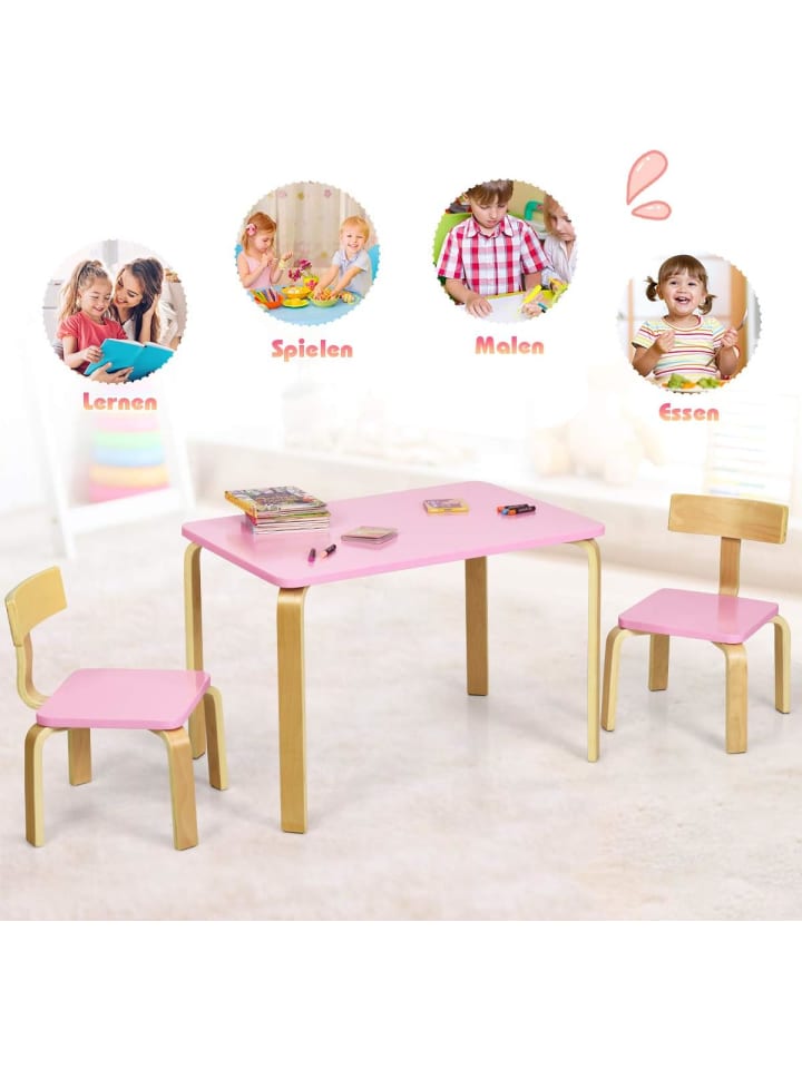 COSTWAY Sitzgruppe 3 tlg. 3-12 Jahren in Rosa günstig kaufen onesize