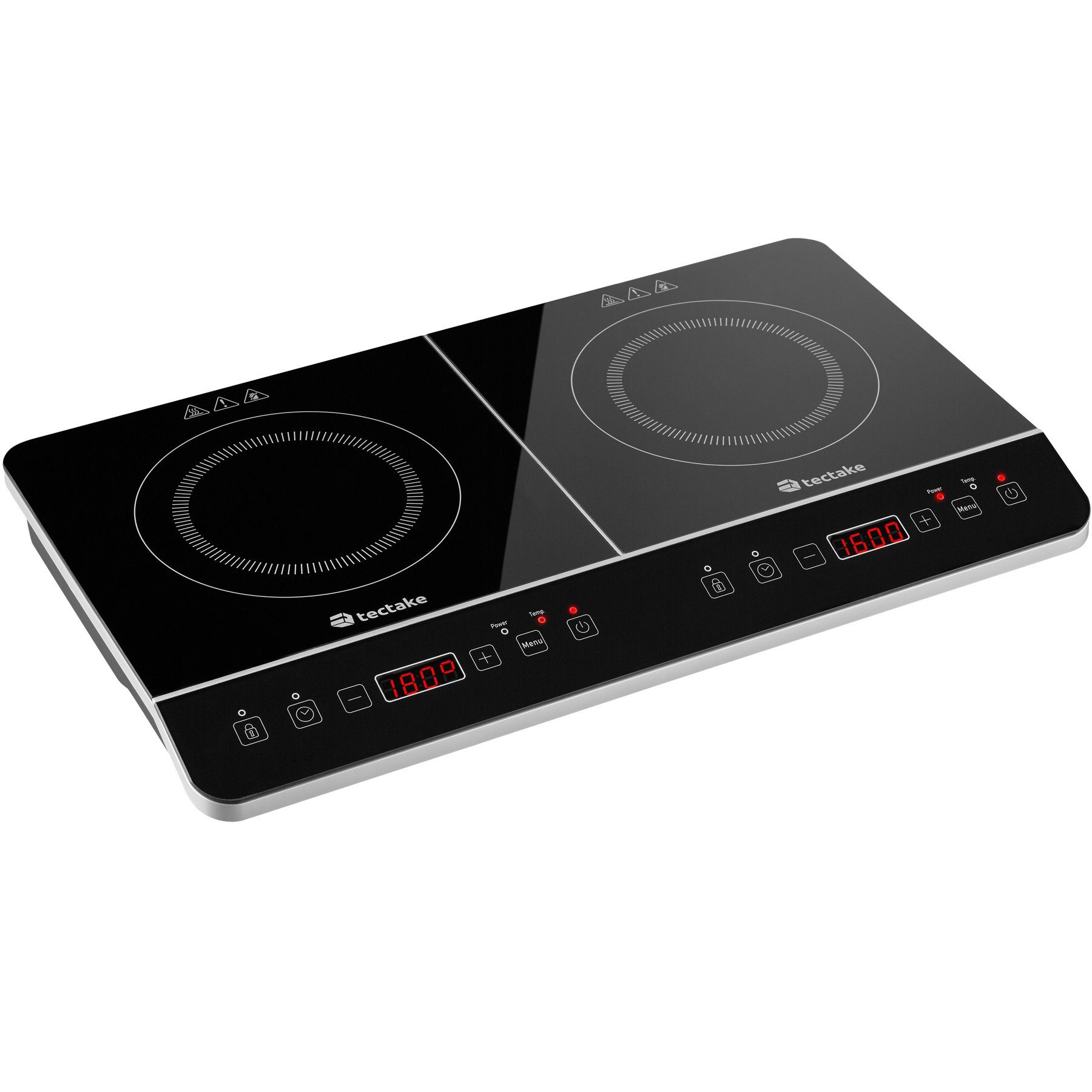 tectake Doppel-Induktionskochplatte Induktionskochplatte doppelt 3400W