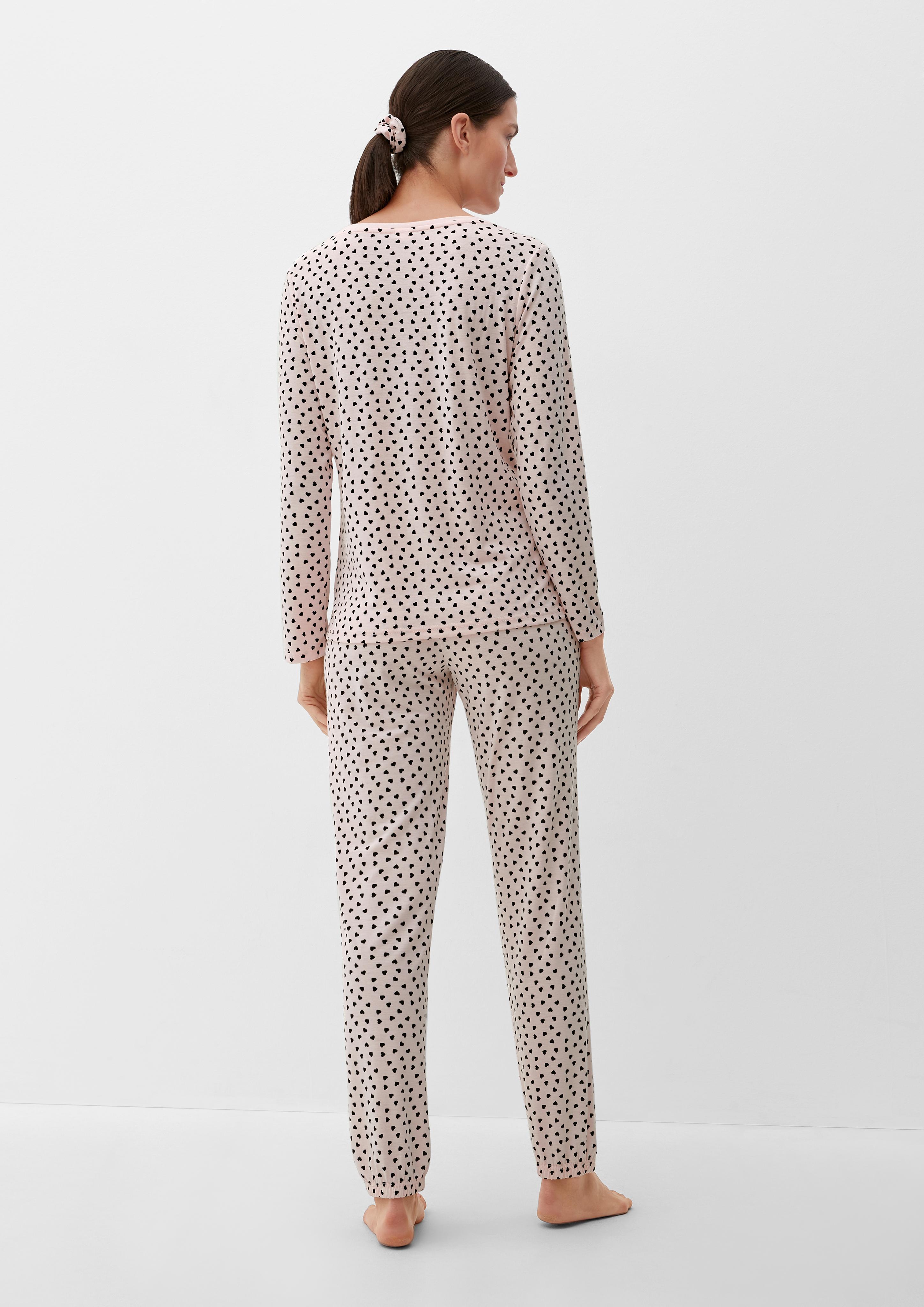 Pyjama-Set mit Herzchenmuster  6008009-40A2