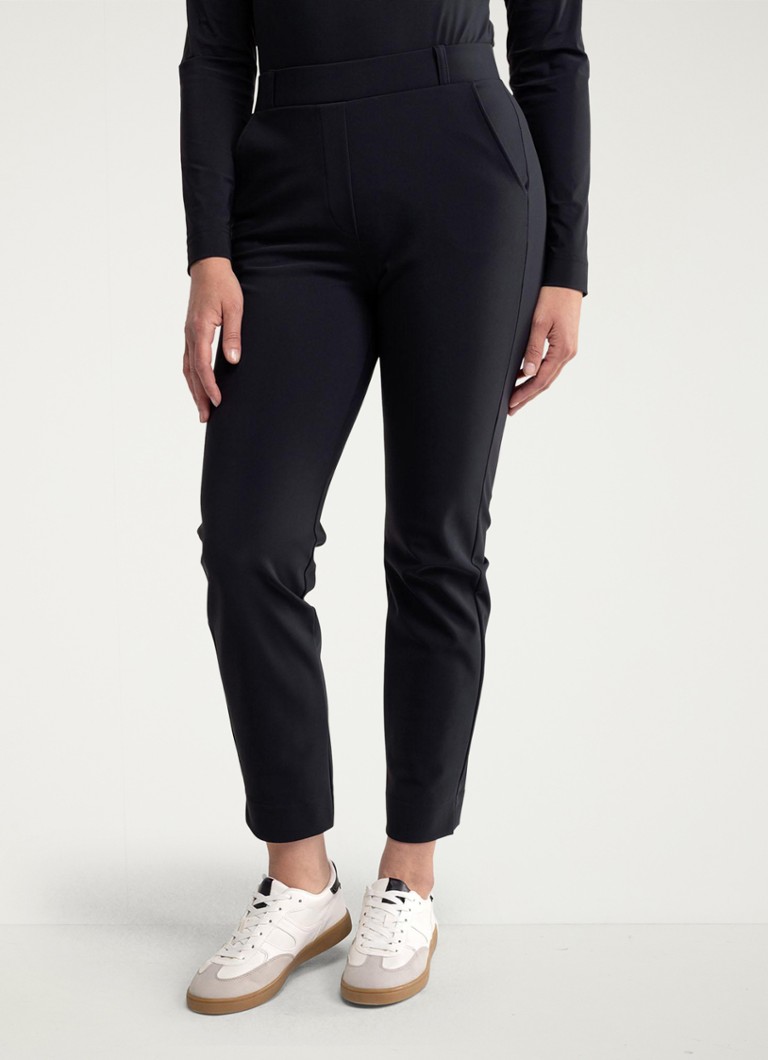 Studio Anneloes Anne mid-waist tapered fit cropped trousers with side pockets
