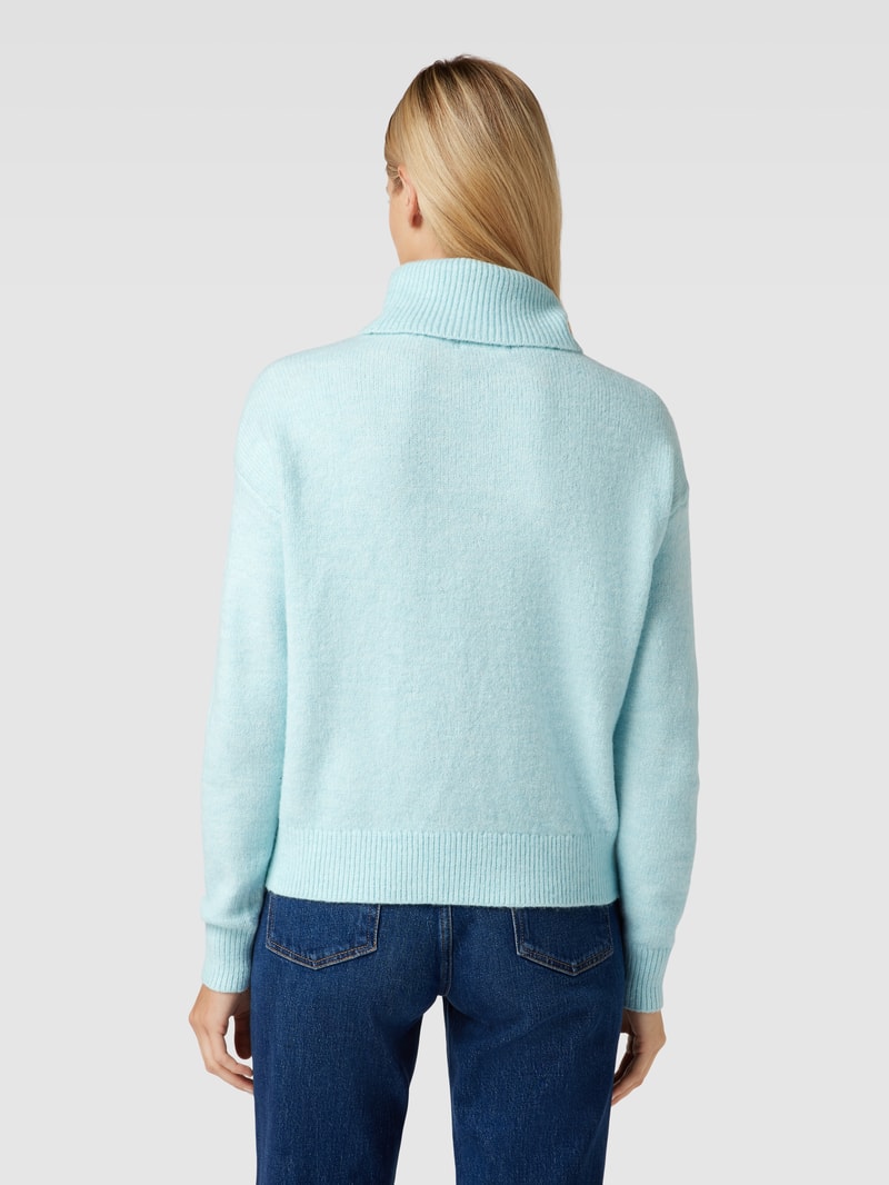 Rollkragenpullover mit überschnittenen Schultern in bleu