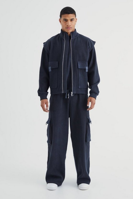 Kastige gerippte Oversize Weste