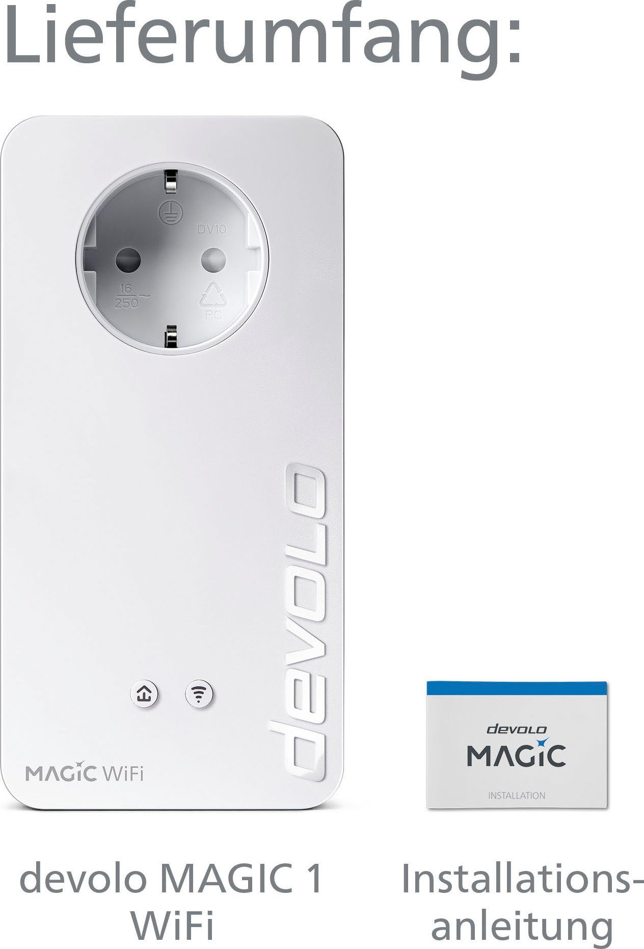 DEVOLO Magic 1 WiFi ac Ergänzung (1200Mbit, Powerline + WLAN, 2x LAN, Mesh) WLAN-Router