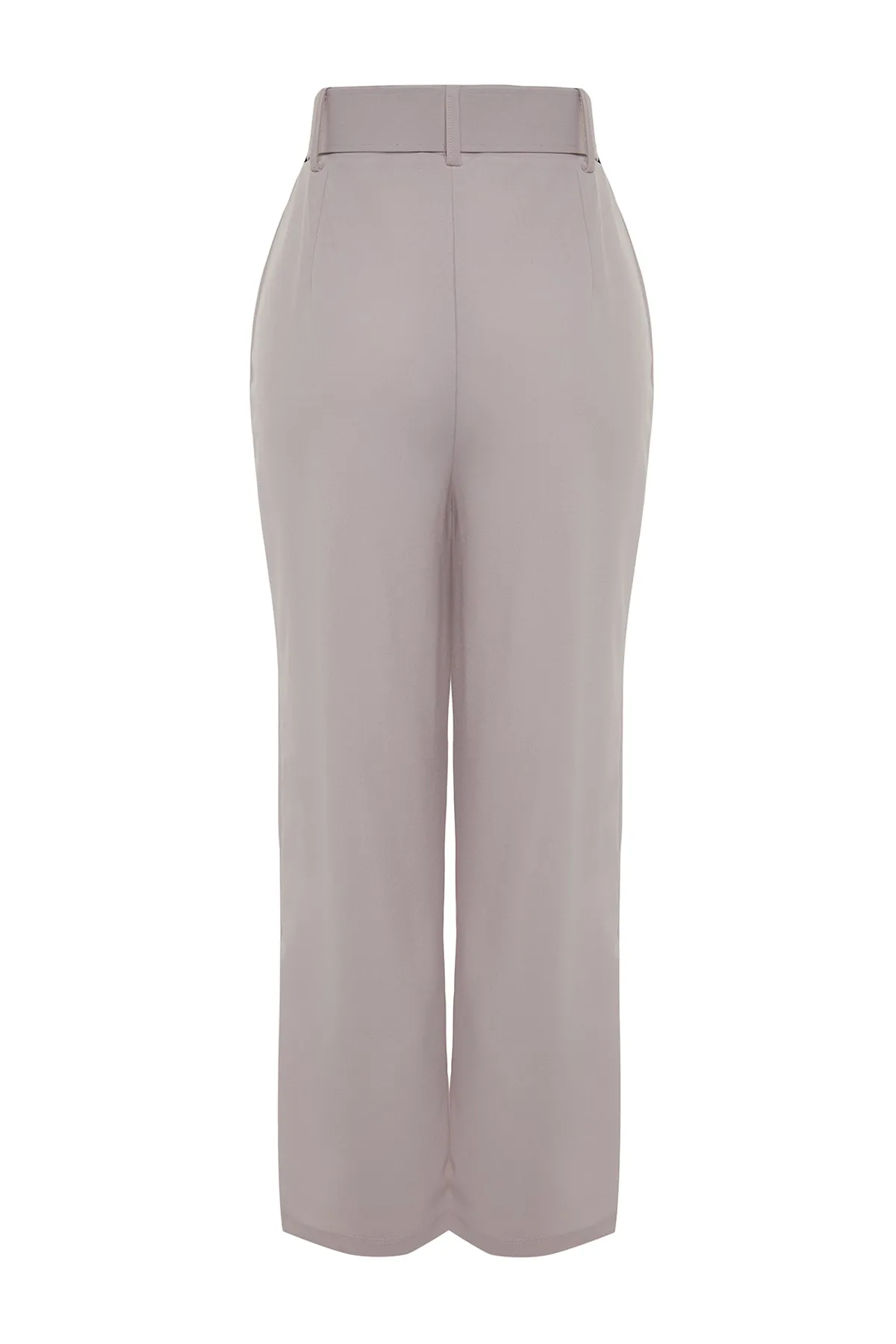 Trendyol Collection  Smarte Krepp-Strickhose im Karottenschnitt mit hohem Bund und Gürtel in Steinoptik TWOSS23PL00308