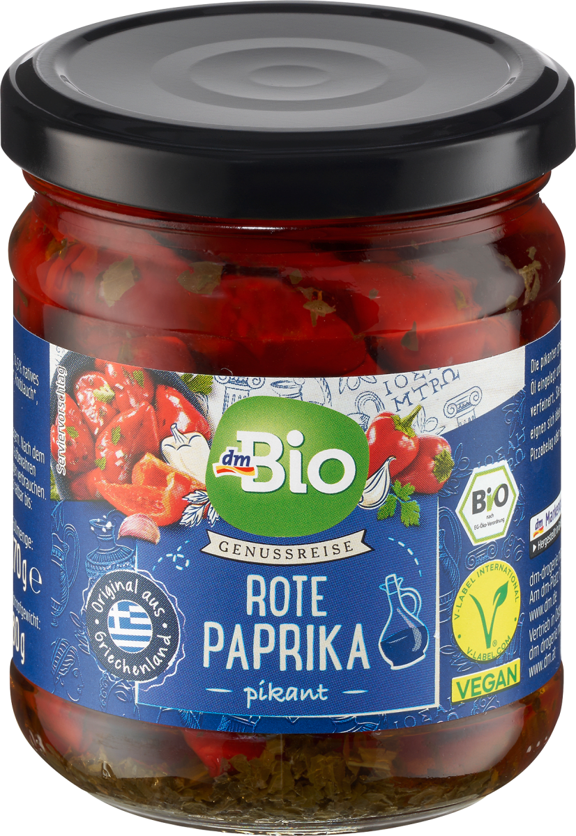 Rote Paprika in Kräuteröl, 170 g