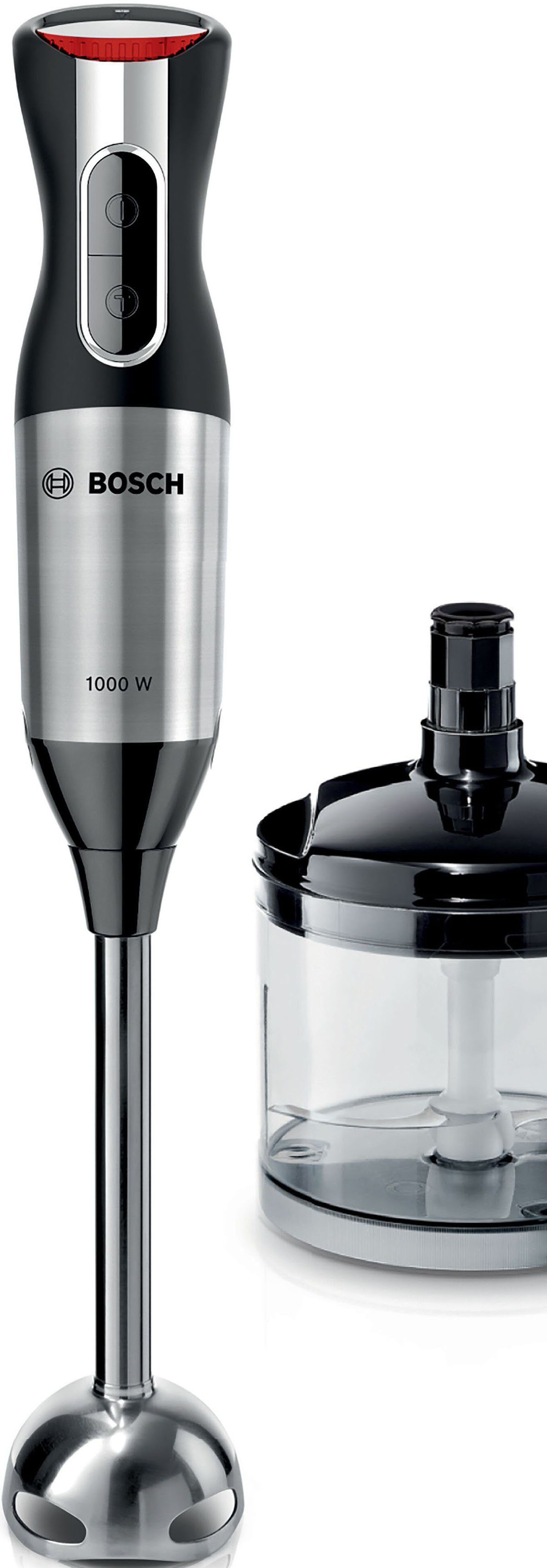 BOSCH Stabmixer ErgoMixx Style MS6CM6120, 1000 W, starke Leistung, 12 Geschwindigkeitsstufen, Mixbecher mit Deckel