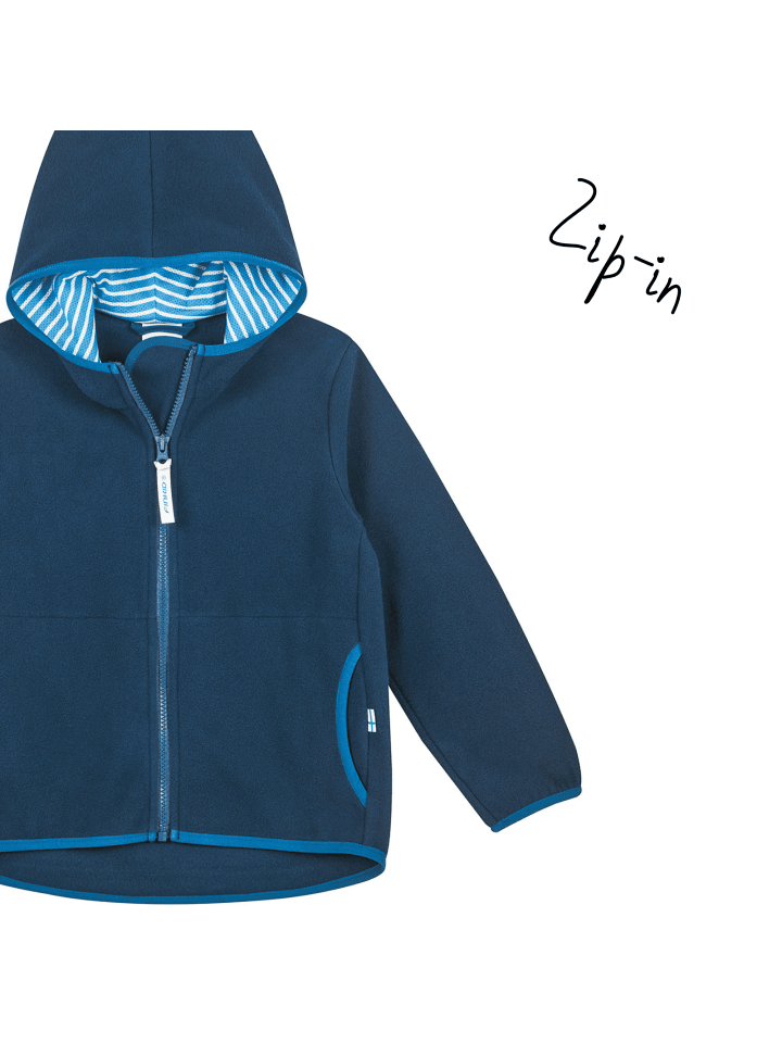 finkid Fleecejacke Paukku Zip In in Dunkelblau günstig kaufen 80/86