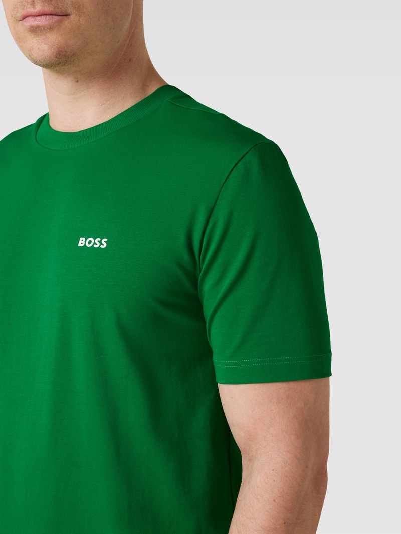 T-Shirt mit Label-Print in grasgrün