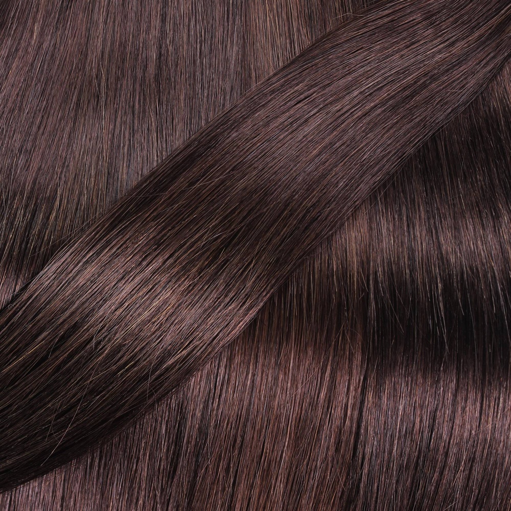 hair2heart Extensions à froid Microring Premium cheveux naturels #4 Marron 0.5g extensions