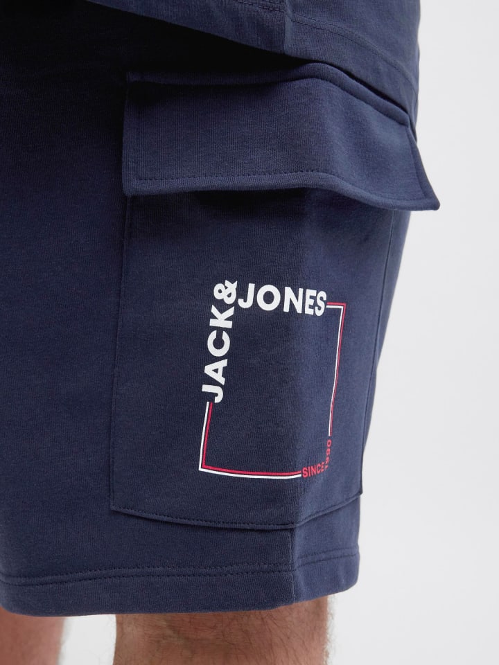 JACK & JONES PLUS Sweat-Shorts in Sky Captain günstig kaufen