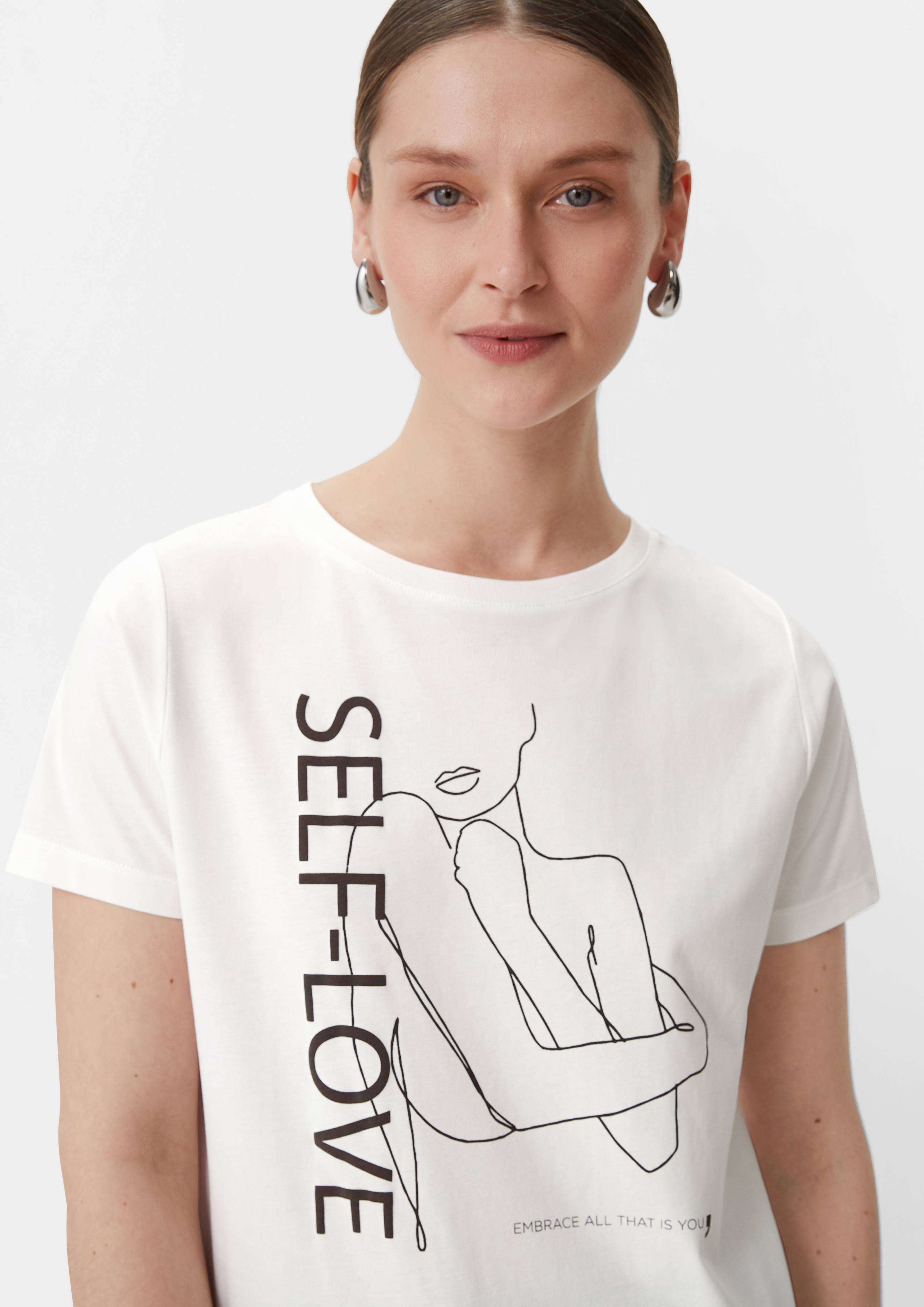T-Shirt mit Frontprint - weiß