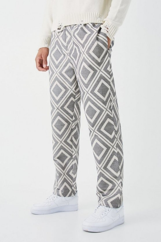 Tall lockere Jacquard-Hose mit elastischem Bund