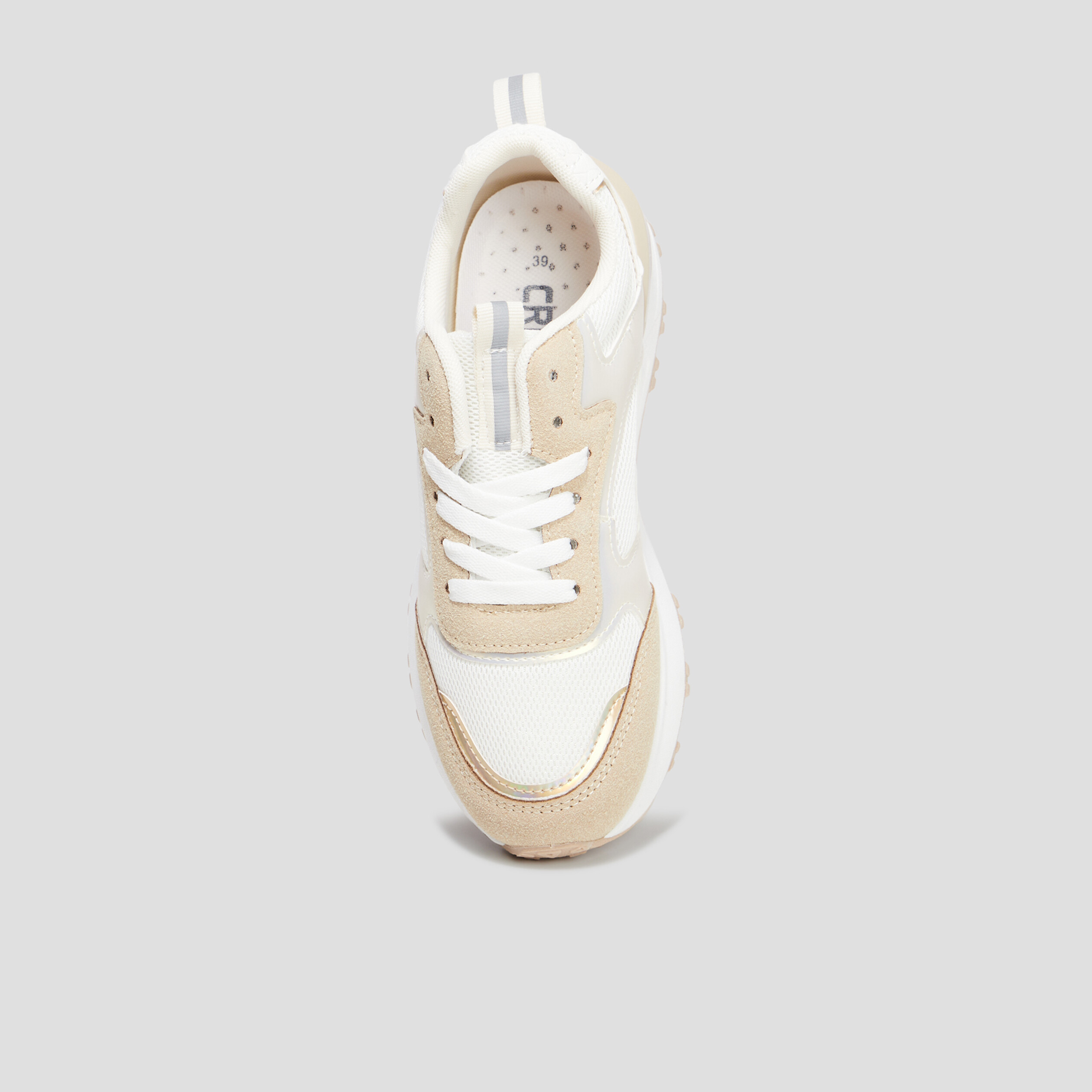 Baskets running bi-matière Creeks blanc femme | La Halle