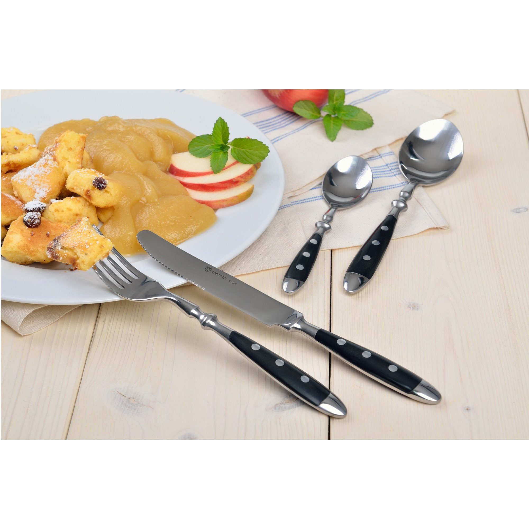 GRÄWE Besteck-Set GRÄWE Tafelbesteck für 6 Personen, 24-tlg, Serie NÜRNBERG, schwarz
