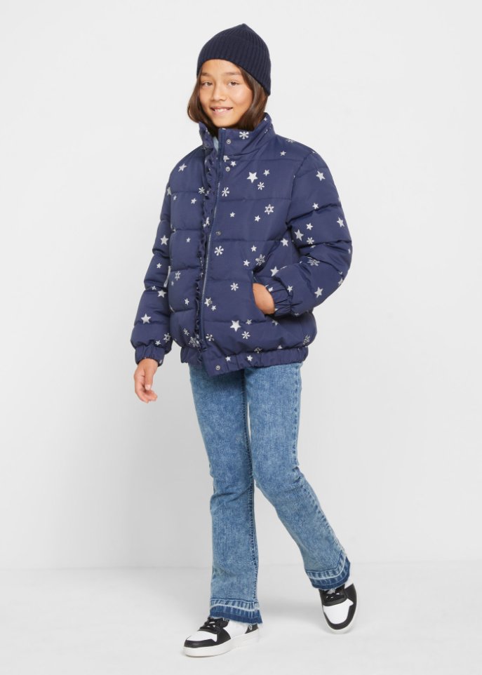 Mädchen Winterjacke mit Sternen Druck