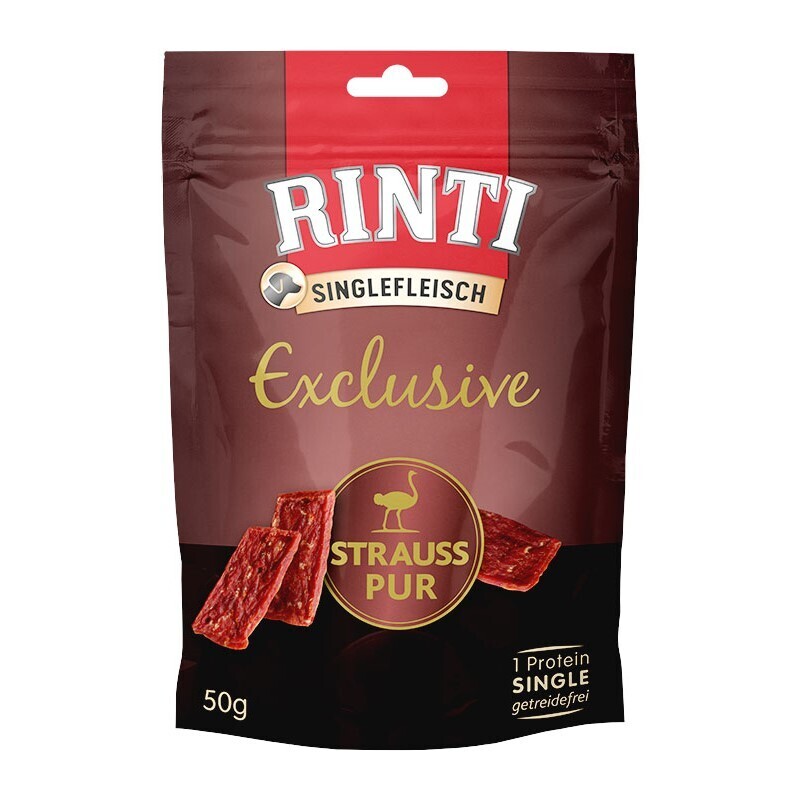 RINTI Snacks RINTI Singlefleisch Exclusive Snack Pur 2x50g Strauß