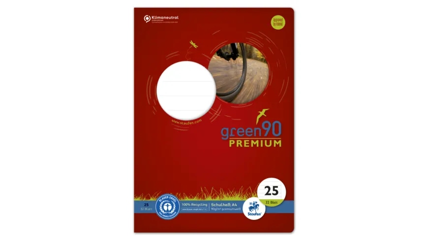 Ursus Green Premium Heft A4 32 Lineatur 25 liniert mit Rand