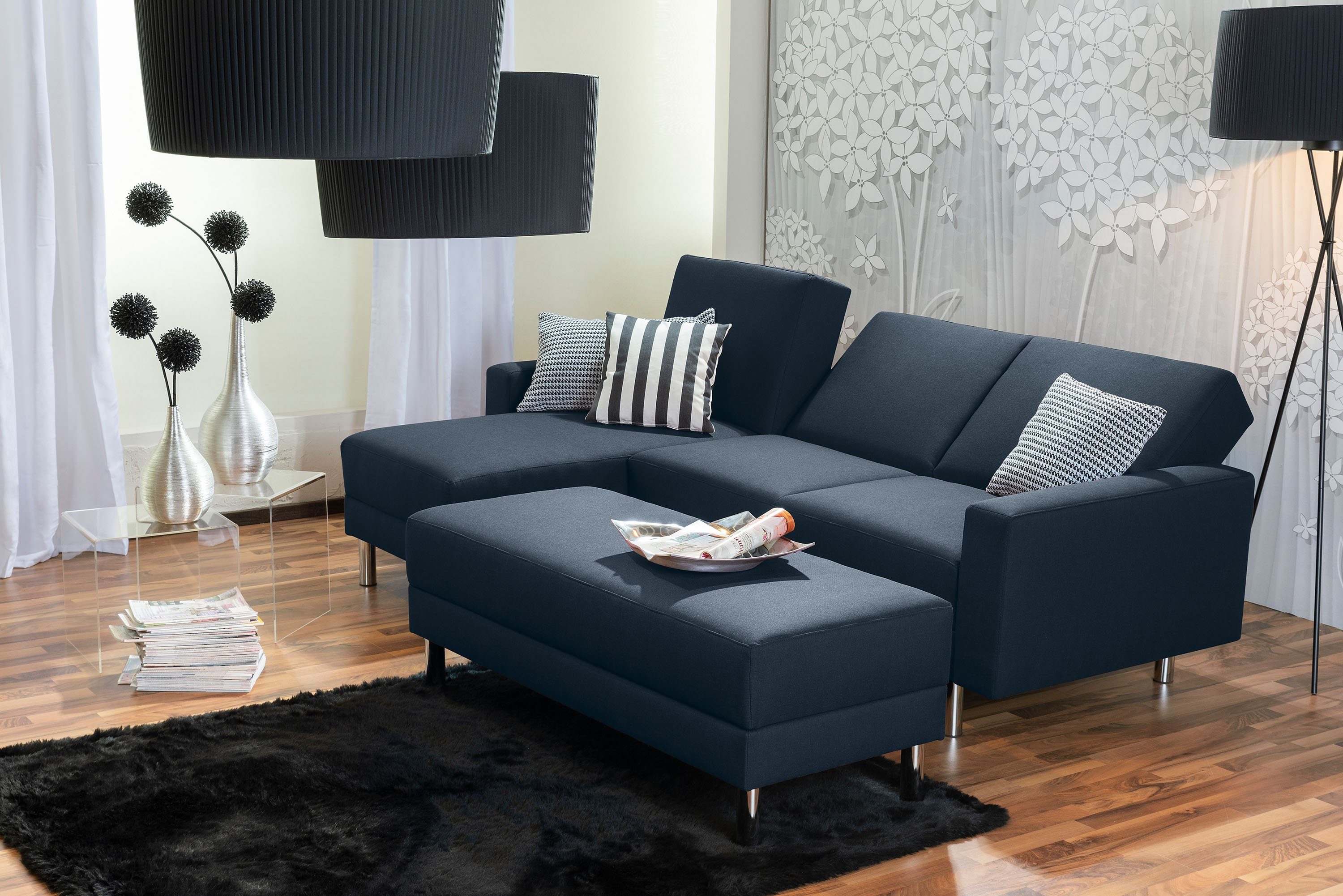 Max Winzer® Loungesofa Just Fashion Funktionssofa Flachgewebe blau, 1 Stück, Made in Germany