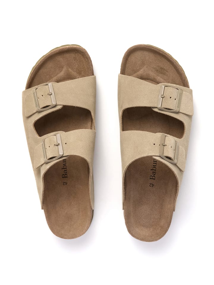 babunkers Pantoletten  in khaki günstig kaufen
