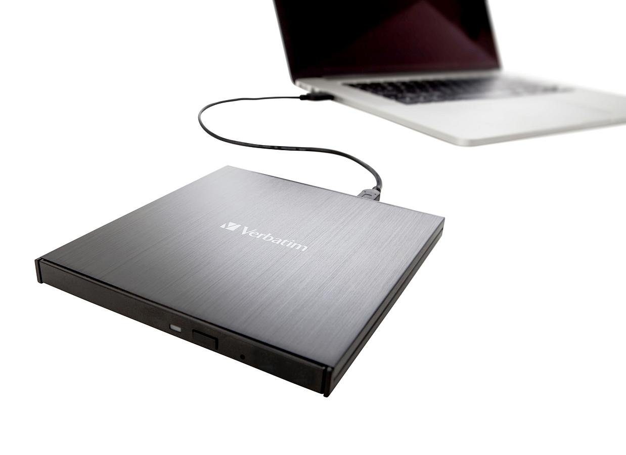 Verbatim ext. Slimline USB 3.1 Ultra HD 4K Blu-ray Writer USB-C Blu-ray-Player