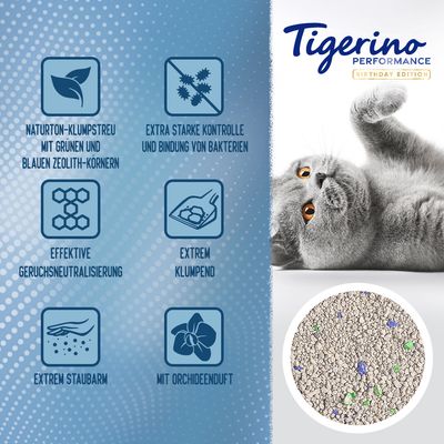 Tigerino Performance Zeolite Control Katzenstreu – Orchideenduft – Limitierte Edition
