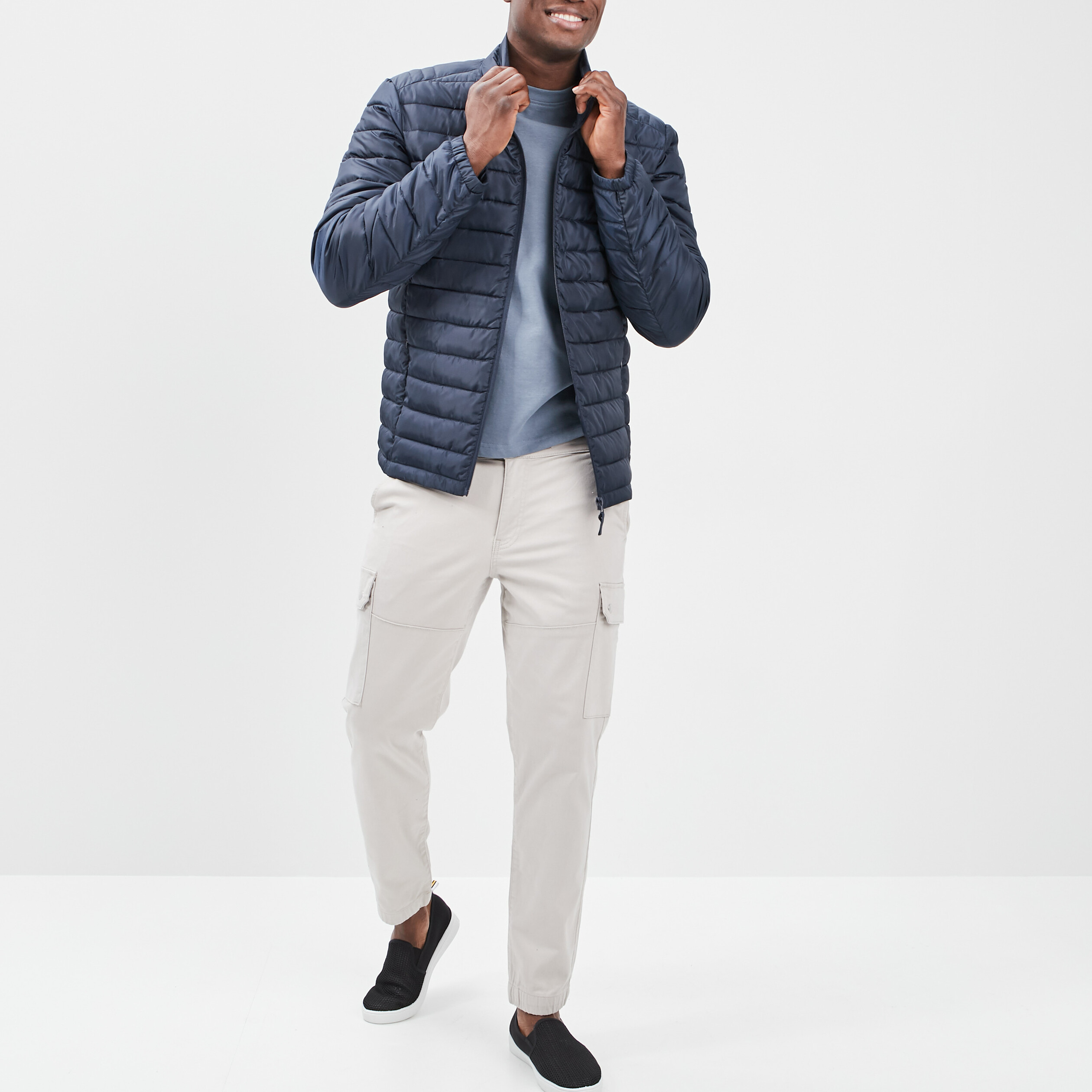 T-shirt manches longues bleu gris homme | La Halle