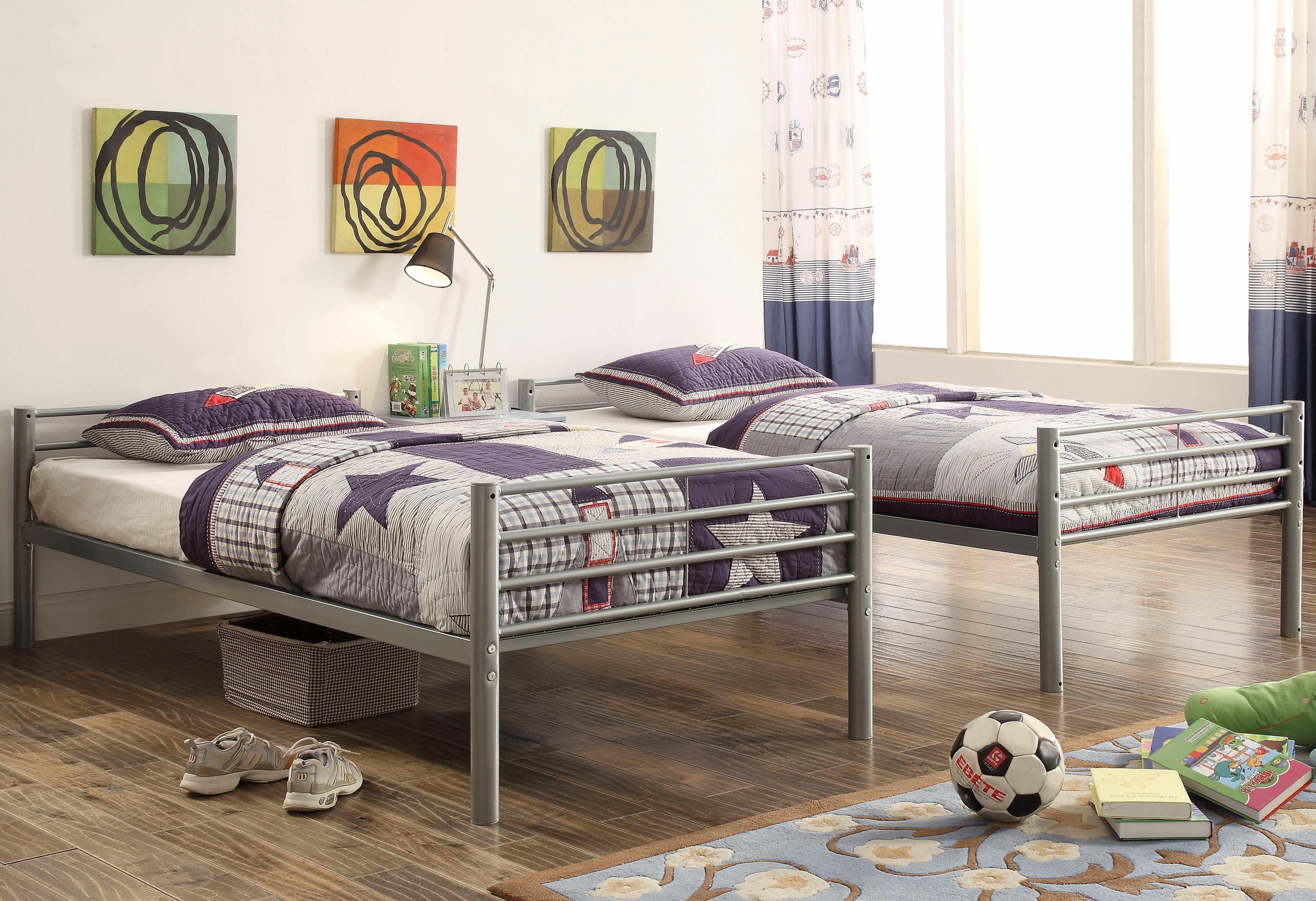 ATLANTIC home collection Etagenbett Alex, inkl. Lattenrost, Absturzsicherung und Leiter aus Metall