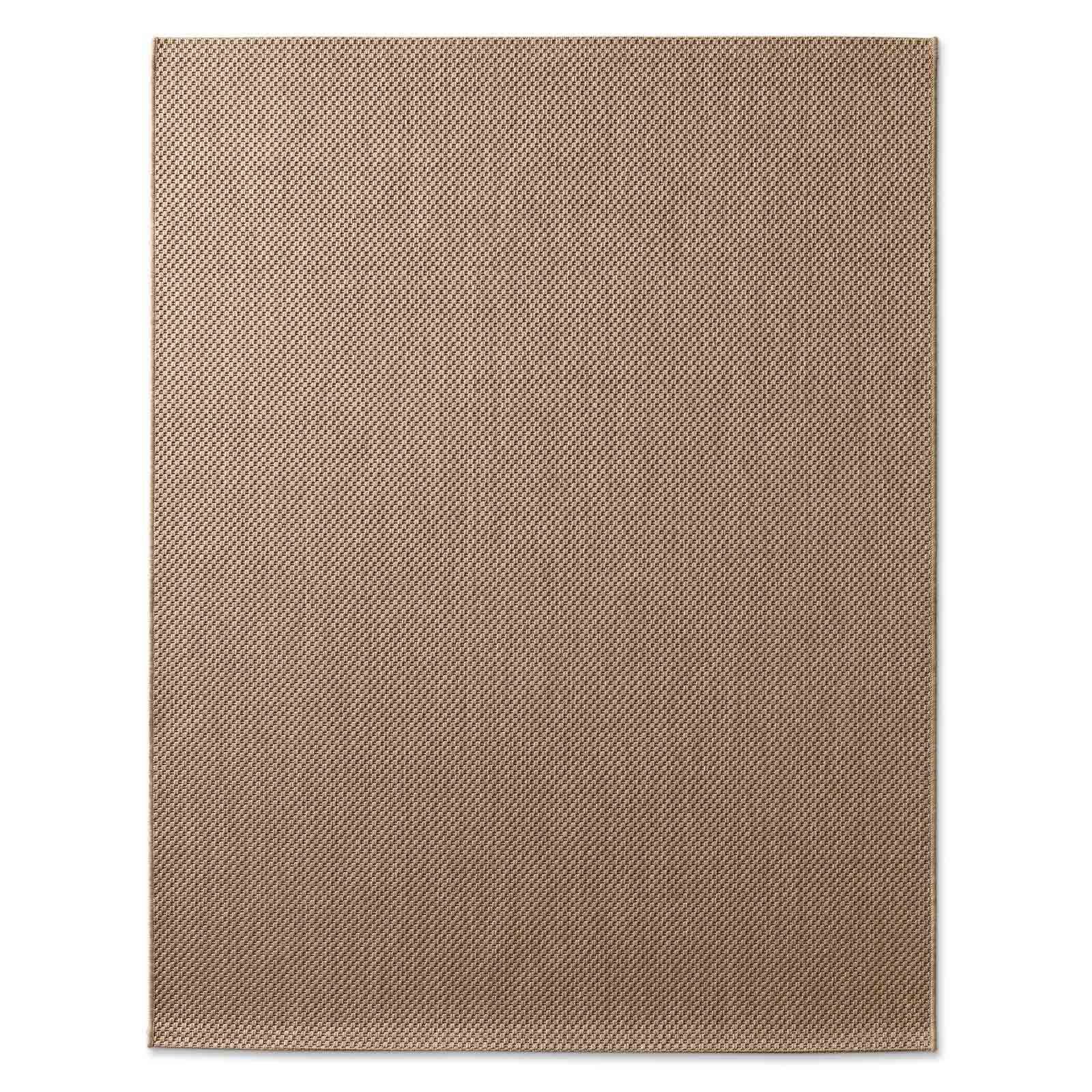 Teppich Regina Teppich aus robustem Flachgewebe für In und Outdoor, TaraCarpet, rechteckig, Höhe: 7 mm, Küche Wohnzimmer Terrasse Garten Balkon uni beige 67x180