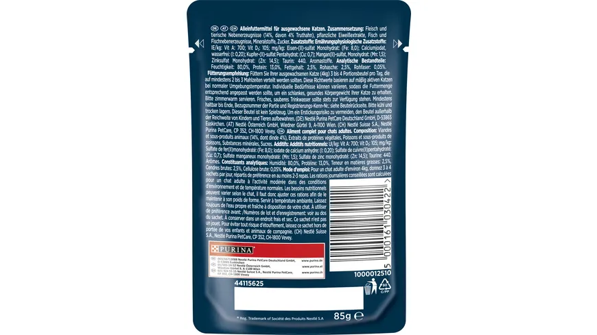 PURINA GOURMET Perle Erlesene Streifen mit Truthahn 85 g