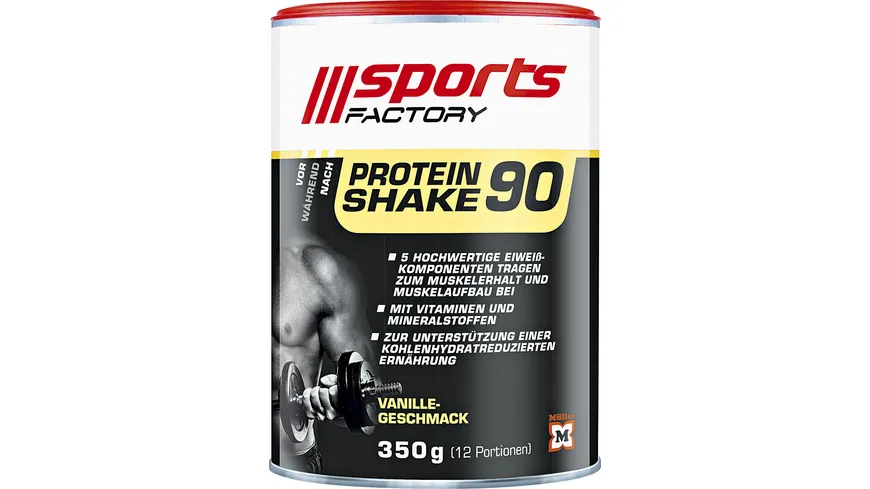 SPORTS FACTORY Proteinshake 90 Vanille 350 g