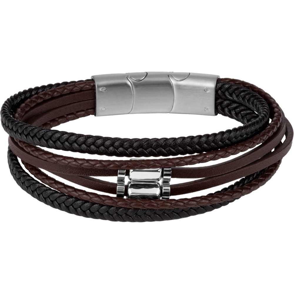 Jacques Lemans Bracelet Cuir, Acier inoxydable Bracelet