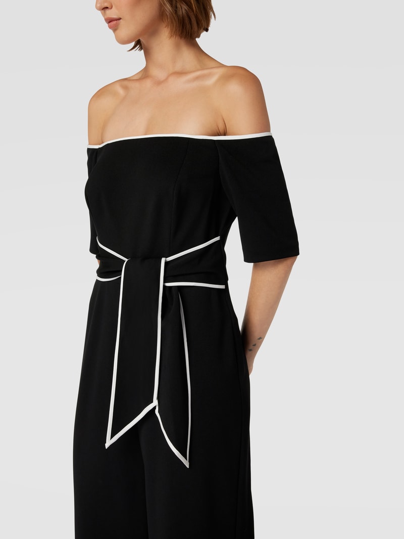 Jumpsuit mit Schleifen-Detail in schwarz