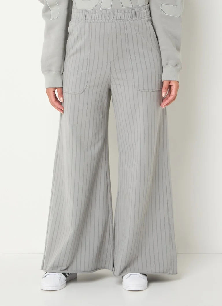 10DAYS High waist wide fit sweatpants made of organic cotton with stripe print