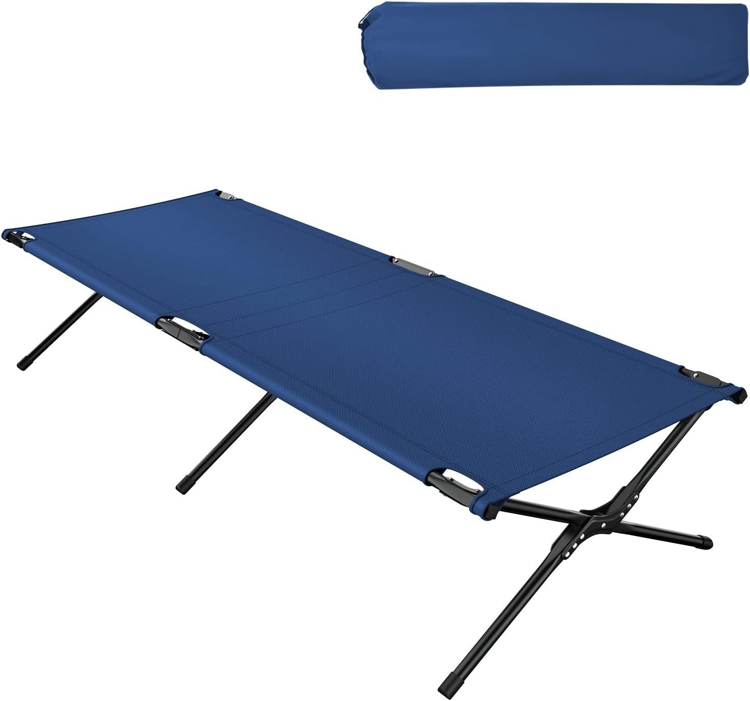 KOMFOTTEU Feldbett Campingbett 190 cm Klappbett, bis 136 kg