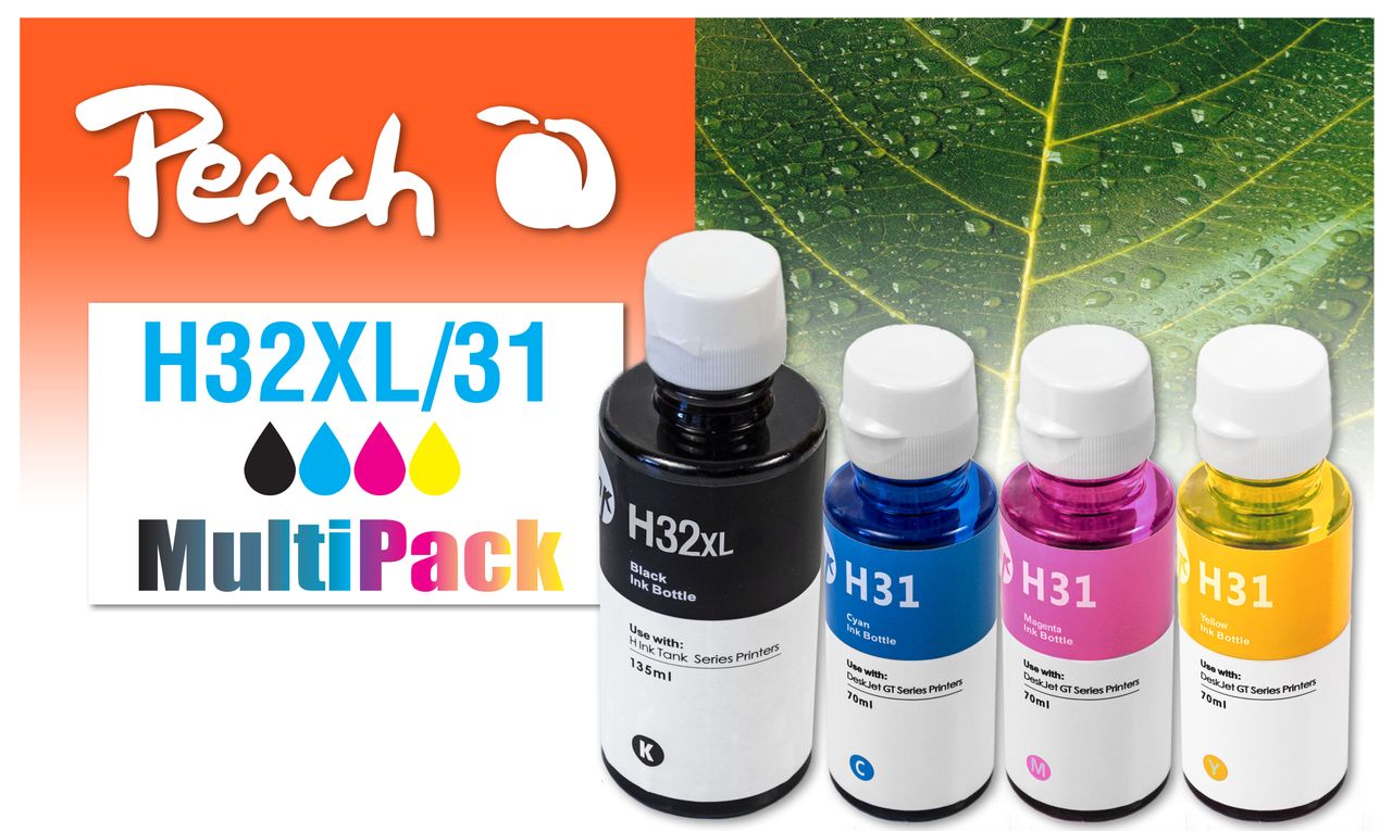 Peach Spar Pack Tintenpatronen ersetzt HP No. 32XL, No. 31