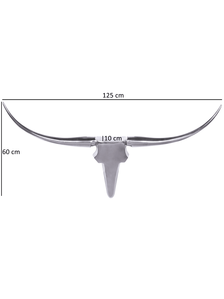 KADIMA DESIGN Bull Geweih L Wanddekoration 125cm breit Alu Aluminium silber in Silbern günstig kaufen