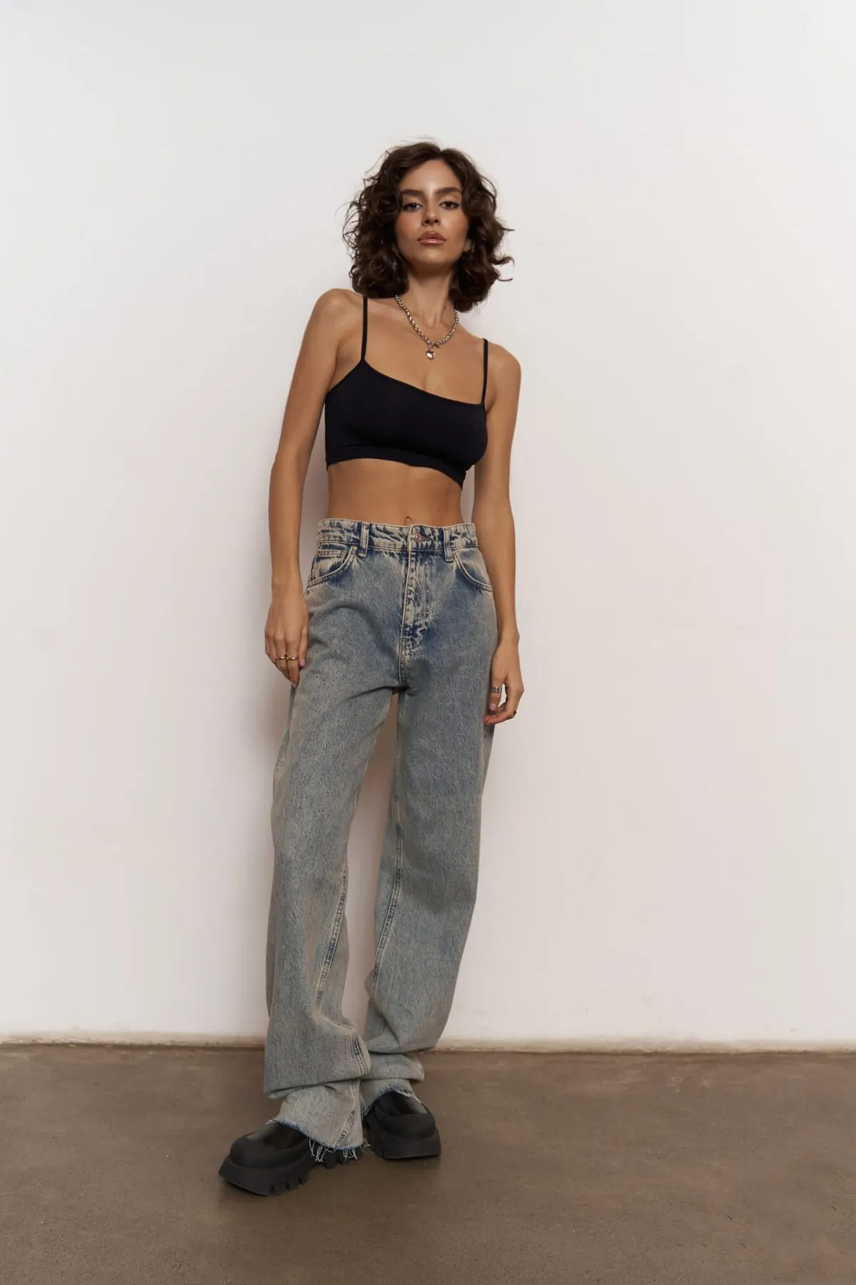 MAİ COLLECTİON  Marla Basic Dirty Green Jeanshose